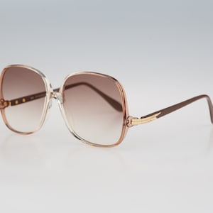 Silhouette M 1144 20 C 1196, Vintage 80s tinted brown lenses unique clear oversized square sunglasses women, NOS