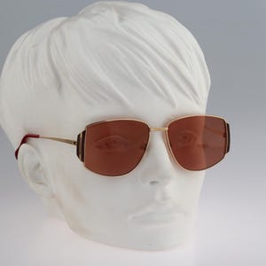 Silhouette M 6073 20 V 6018, Vintage 80s gold square sunglasses women, NOS