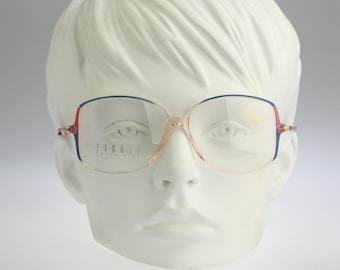 Silhouette M 1767 V 2022, montatura per occhiali da vista vintage anni '80 a farfalla quadrata oversize rosa e trasparente da donna / NOS