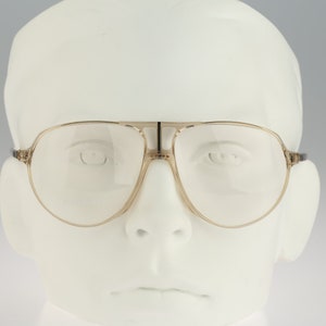 Rodier 1685 D 229, Vintage 80s clear oversized aviator glasses frames mens & womens NOS