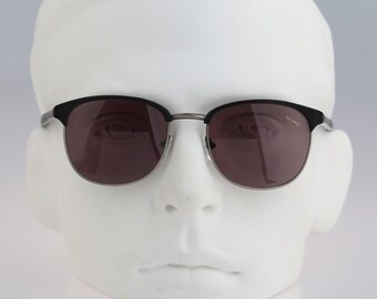 Roy Tower Ibiza, Vintage 90s unique antique silver and black square clubmaster sunglasses men & women NOS