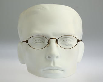 Matsuda 10110 AG, Vintage 90s antique gold unique victorian small hexagon glasses frames mens & womens NOS