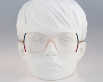 Silhouette M 1774 C 2205, Vintage 80s colorful & clear oversized butterfly eyeglasses frames womens NOS
