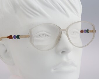 Silhouette M 1802 20 C 1984, Vintage 80s unique colorful & clear butterfly eyeglasses frames womens NOS
