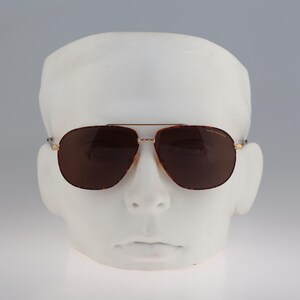 Mario Valentino by Metalflex 118 353, Vintage 80s gold & tortoise square aviator sunglasses men and women NOS