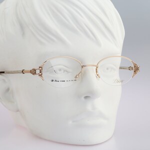 Diva 5143 AS 74 D E, Vintage 90s half rim gold rhinestones oval eyeglasses frames womens NOS image 7