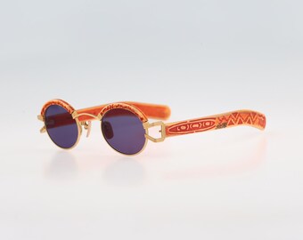 Silhouette M 9903 30 V 6050, occhiali da sole vintage anni '90 unici della serie Africa, piccoli cerchi rotondi da uomo e da donna NOS