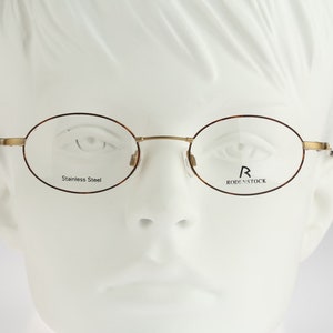 Rodenstock R4213 A, Vintage 90s gold and tortoise small oval eyeglasses frames mens & womens NOS