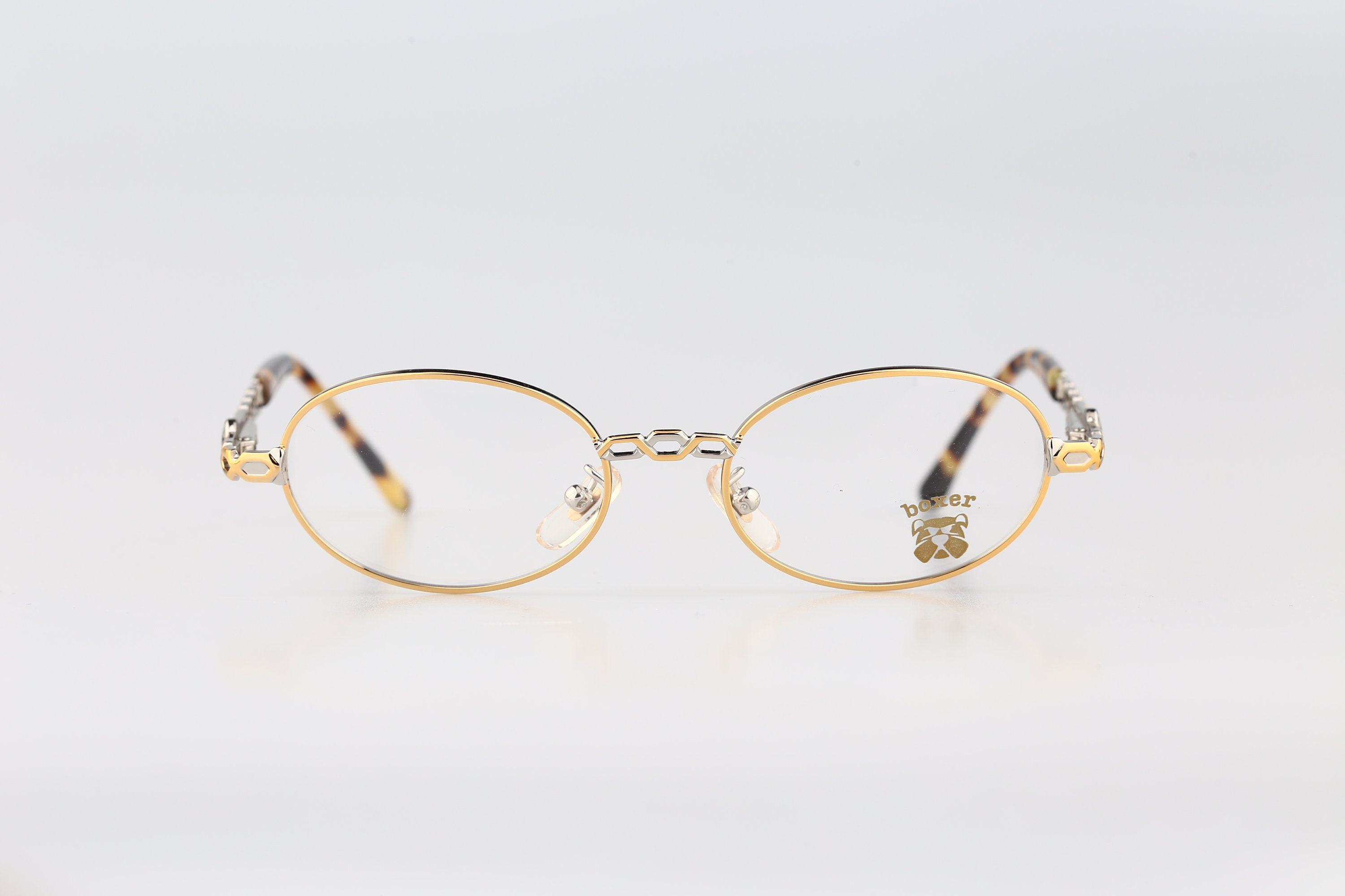 Boxer V 04 3955, Vintage 90s Silver and Gold Small Oval Eyeglasses ...