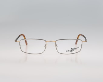 Robert Rudger 2260 123 27, Vintage 90er Jahre gold- und silberfarbene rechteckige Brillengestelle Herren & Damen / NOS