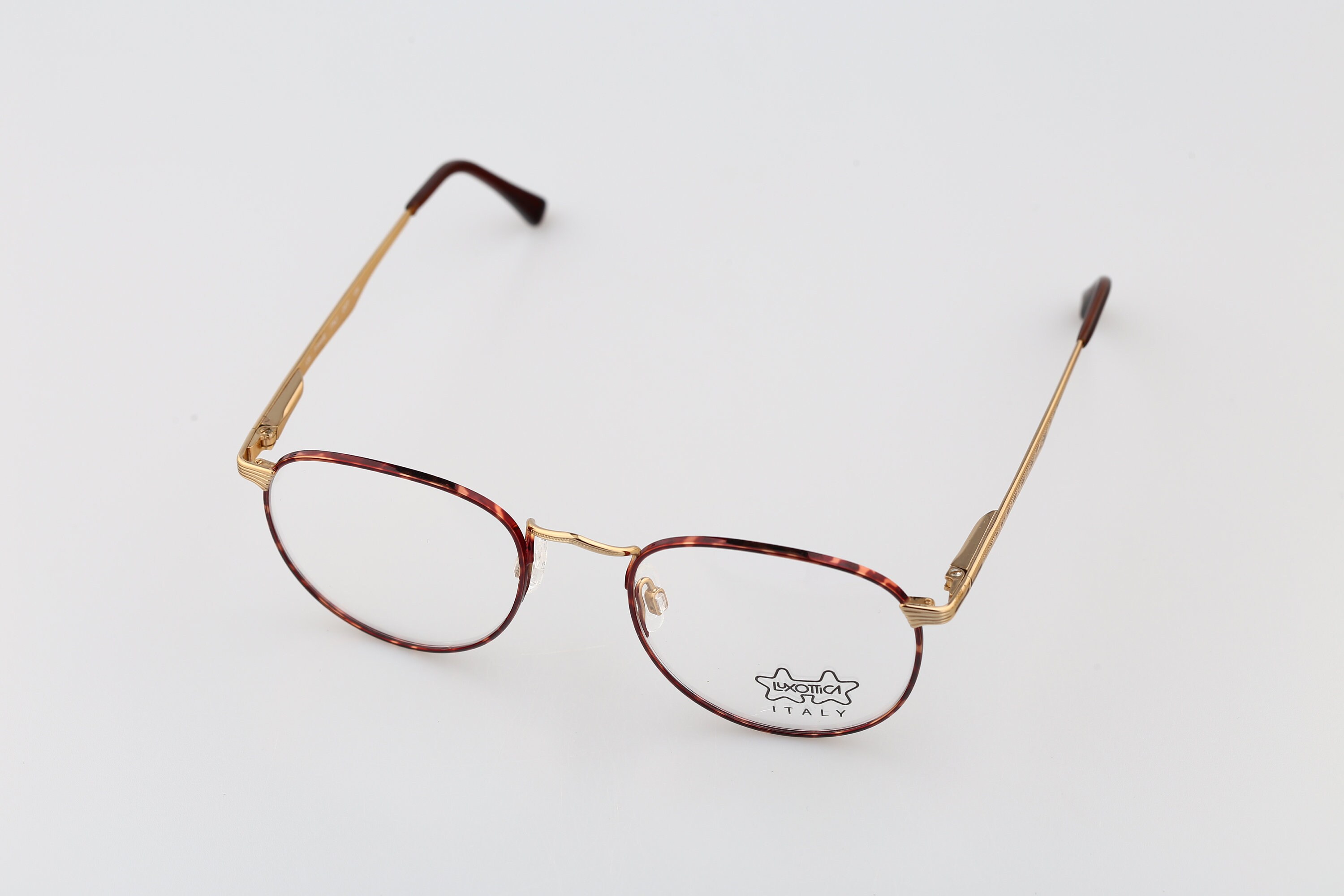 Vintage Loxuttica Women Eyeglasses Frame GOLDELETROPLATED Glasses Frame Italy Luxottica Gold Eyeglass Frames for sale | eBay main image 3