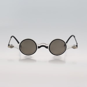 Sun Boy SB 41, occhiali da sole vintage anni '90, rari, trasparenti opachi e neri, steampunk, piccoli, da uomo e da donna, NOS