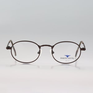 Dakota Smith 1418 4455, Vintage 90s Desperado Antique brown oval eyeglasses frames mens and womens NOS
