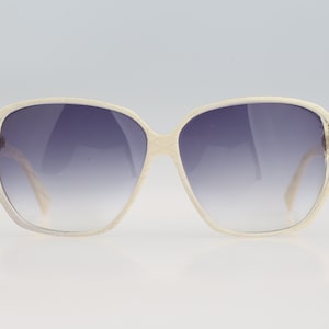 Silhouette M 3083, Vintage białe kwadratowe okulary przeciwsłoneczne damskie NOS