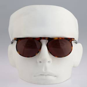 Puma P 362 S, gafas de sol redondas estilo panto con parte superior plana en color negro y habana de los años 80 para hombre y mujer, NOS