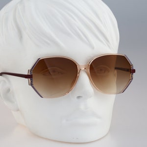 Silhouette M 1789 20 C 2115, Vintage 80s colorful & clear oversized hexagon butterfly sunglasses women, NOS
