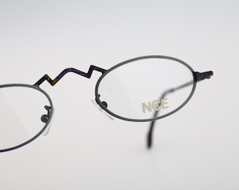New Classic Eyewear 906 210, Vintage 90s colorful steampunk small oval eyeglasses frames mens & womens NOS