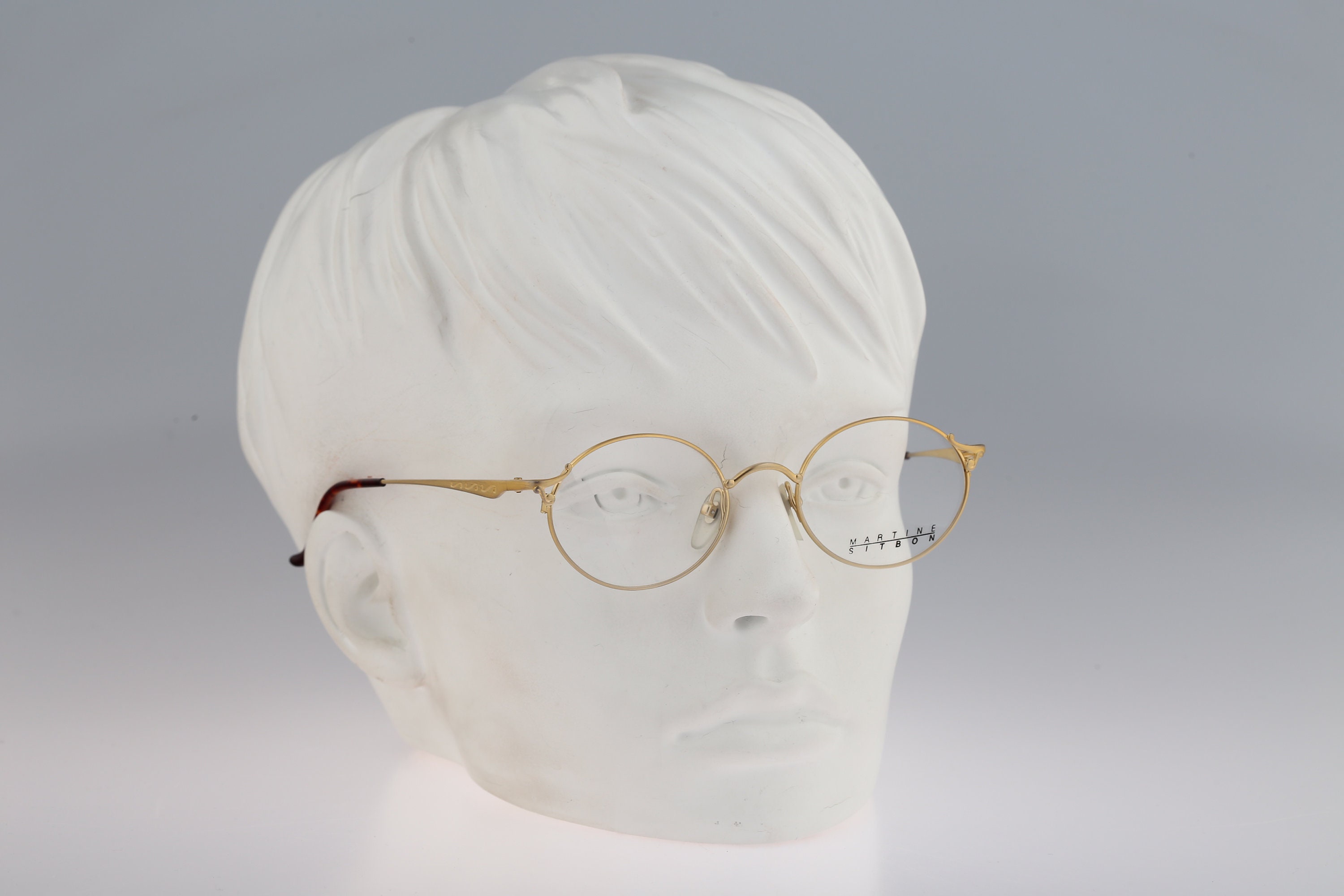 Martine Sitbon Eyeglasses • Titanium Glasses • Vintage Designer Art Brushed Gold Martine Sitbon PG 6J 6550 Vintage 90s Sunglasses – Ed  main image 3