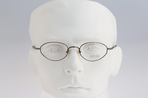 Matsuda 10120, Vintage 90s victorian antique gold small cat eye glasses frames womens NOS
