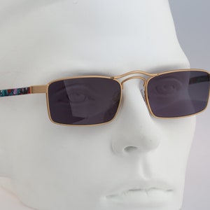 Robert Rudger 0920 116 01, Vintage 90s colorful & gold small rectangle aviator sunglasses men and women NOS