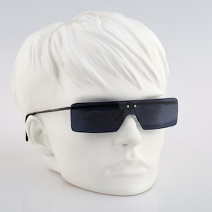 Dolce & Gabbana DG 375S 640, Vintage 2000&#39;s blue lenses rimless wrap shield sunglasses women NOS