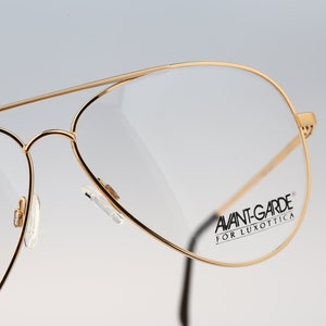 Luxottica Avant Garde Challenger Vergoldet, Vintage 80er Jahre gold oversized Aviator Brillengestelle Herren & Damen NOS Bild 6