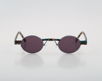 K+B 123 709, Vintage 90s colorful micro small round sunglasses mens & womens NOS