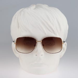 Silhouette M 6151 30 V 6054, Vintage 80s brown & gold oversized rectangle sunglasses women, NOS