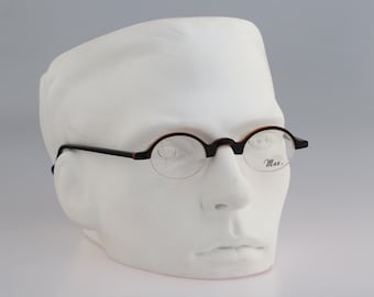 Siegel Elmont 800 R 903, Vintage 90s black and brown half rim micro small oval reading glasses frames mens & womens NOS