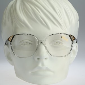 Silhouette M 1731 C 1715, Vintage 80s unique black & clear oversized butterfly eyeglasses frames womens NOS