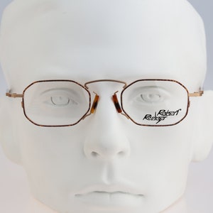 Robert Rudger 1530 148-B3, Vintage 90s gold and tortoise unique steampunk small hexagon glasses frames mens & womens NOS