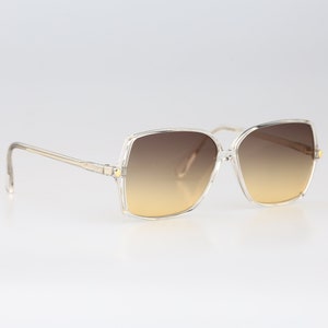 Silhouette M 1796 20, Vintage 80s double gradient lenses unique clear square sunglasses women, NOS