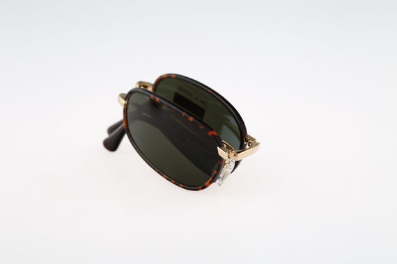 Giorgio Armani 624 786, Vintage 90s Folding Gold and Tortoise Oval