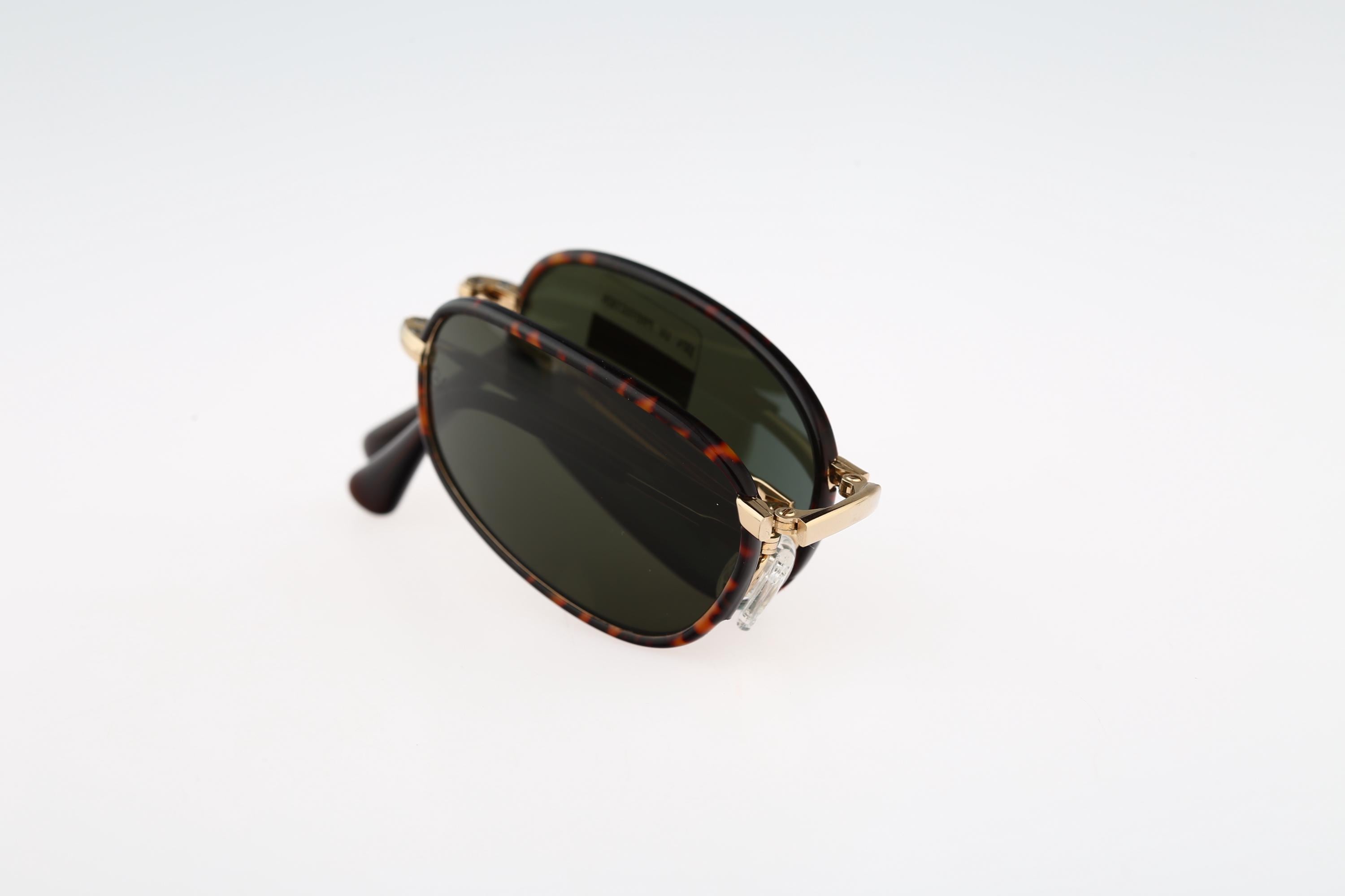 Giorgio Armani 624 786, Vintage 90s Folding Gold and Tortoise Oval