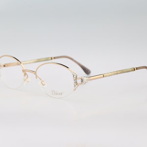 Diva 5143 19 D, Vintage 90s victorian half rim gold and silver oval eyeglasses frames womens NOS