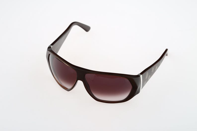 Cartier Paris 4671519, Vintage 2000s brown oversized wrap sunglasses women NOS image 8