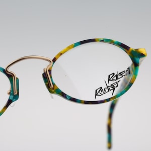 Robert Rudger 0760 122 01, Vintage 90s unique colorful oval eyeglasses frames mens & womens NOS