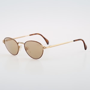 Silhouette M 6343 30 V 6053, Vintage 80s tinted lenses gold & tortoise cat eye sunglasses women, NOS