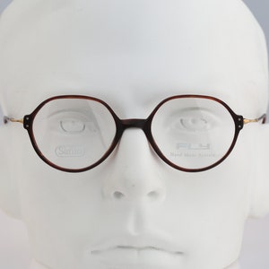Safilo Fly8 NL7, monturas de gafas panto vintage de los años 90 con corona pequeña, ligeras, doradas y carey, para hombre y mujer / NOS