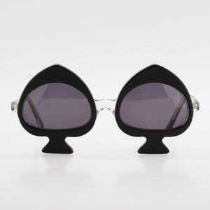 Anglo American Eyewear Spades SLBK, Vintage 70s crazy black and clear sunglasses women NOS