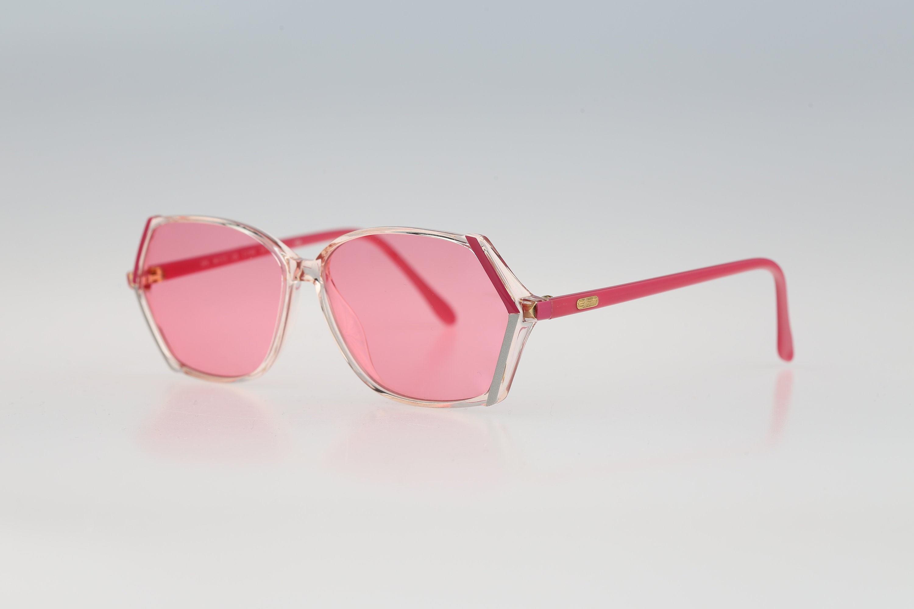 Vintage jaren '80 heldere grote oversized zeshoekige glazen frames vrouwen NOS Silhouet M 1199 20 C 1278 Accessoires Zonnebrillen & Eyewear Brillen 