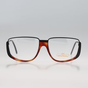 Mila Schön 3009 518, Vintage 80s black and tortoise unique square eyeglasses frames womens NOS