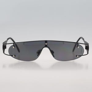 Neostyle Holiday 977 589 6200, Vintage 90s black crazy steampunk slim shield aviator sunglasses mens & women NOS