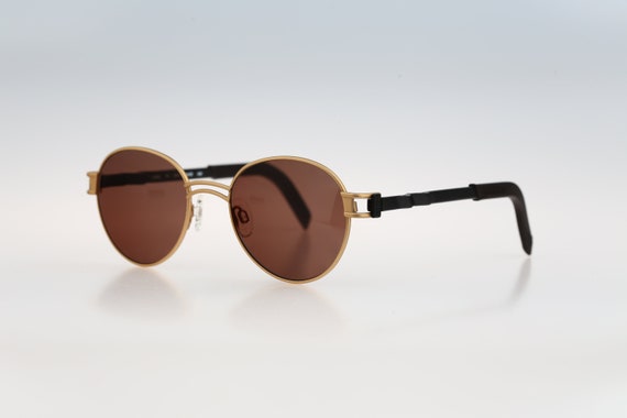 Gold round sunglasses men, Adidas A702 6050, Vint… - image 4