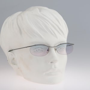 Gucci GG 1655 T5T, Vintage 2000s tinted lenses semi rimless small oval sunglasses women, NOS