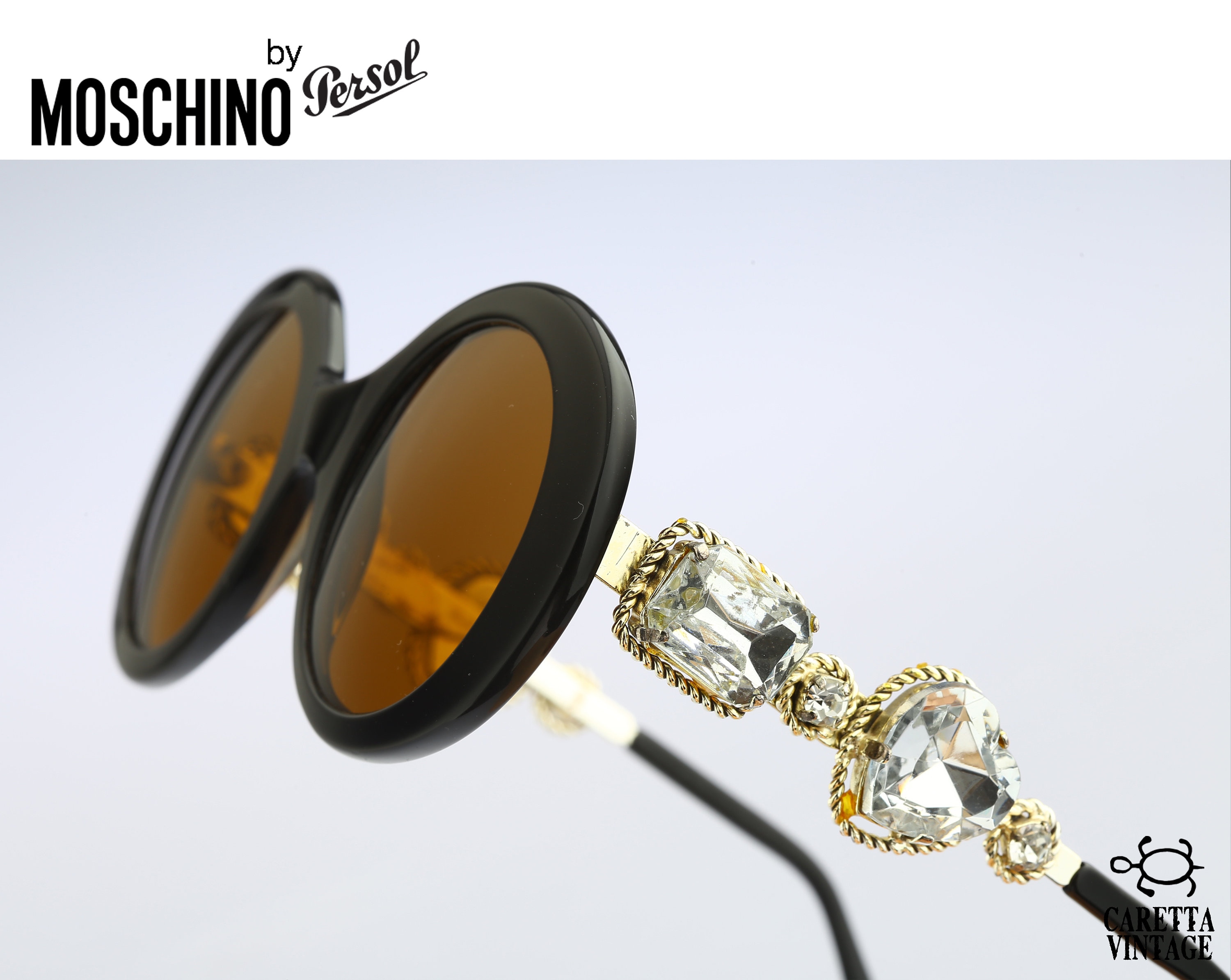 Moschino M253, by Persol Ratti Vintage 90s Unique Rhinestone 
