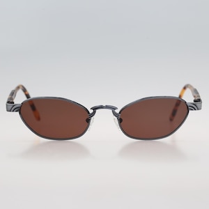 Sting Atair 1576 872, Vintage 90s blue and tortoise victorian small cat eye sunglasses women NOS