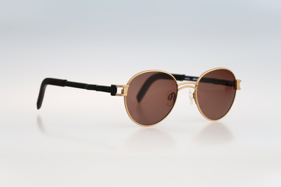 Gold round sunglasses men, Adidas A702 6050, Vint… - image 5
