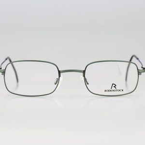 Rodenstock R 4264 D, Vintage 90s lightweight green and blue small rectangle eyeglasses frames mens & womens NOS image 5