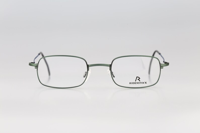 Rodenstock R 4264 D, Vintage 90s lightweight green and blue small rectangle eyeglasses frames mens & womens NOS image 5